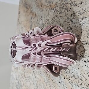 Carved candle 6" NWOT by northern lights purple and pink